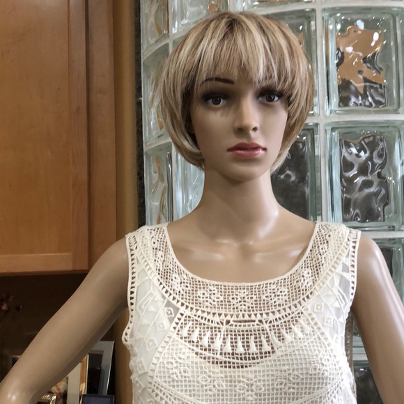 Ella Moss Cream Color embroidered sheer Dress - Picture 5 of 10